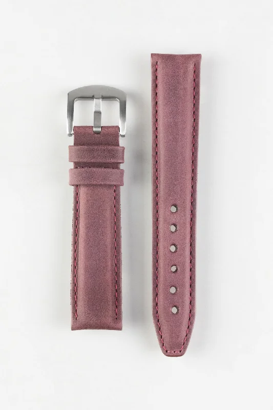 men's stylish wristwatches with date functions-Pebro CADW Padded Vintage Leather Watch Strap in BURGUNDY