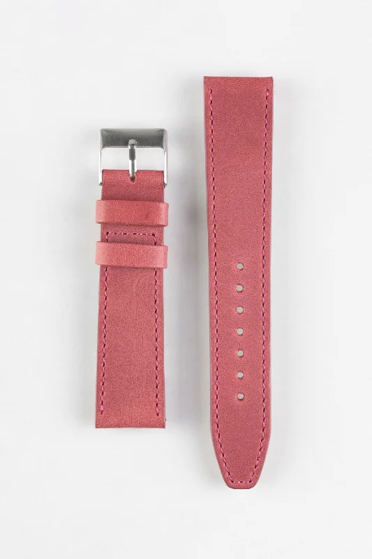 luxury wristwatches with gold plating-Pebro RUSTIC Vintage Leather Watch Strap in DUSTY PINK