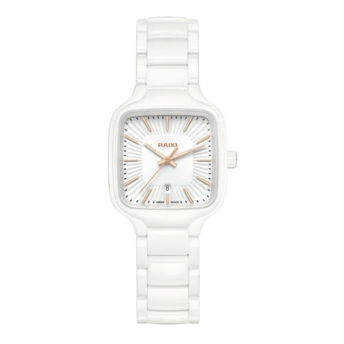 professional-grade diving wristwatches-Rado  Women White Chronograph Ceramic Watch R27072012