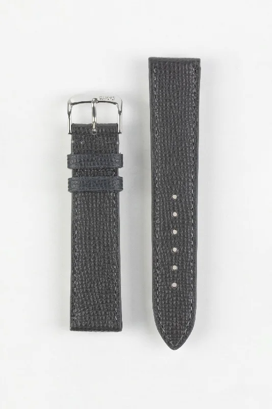 luxury chronograph sports watches-RIOS1931 FRENCH Leather Watch Strap in GRAPHITE