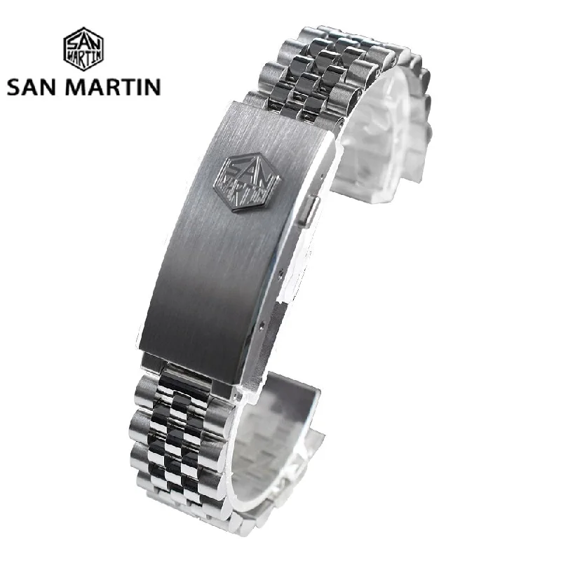 advanced diving wristwatches-San Martin Jubilee Bracelet with Fly Adjustable Clasp For SN0121