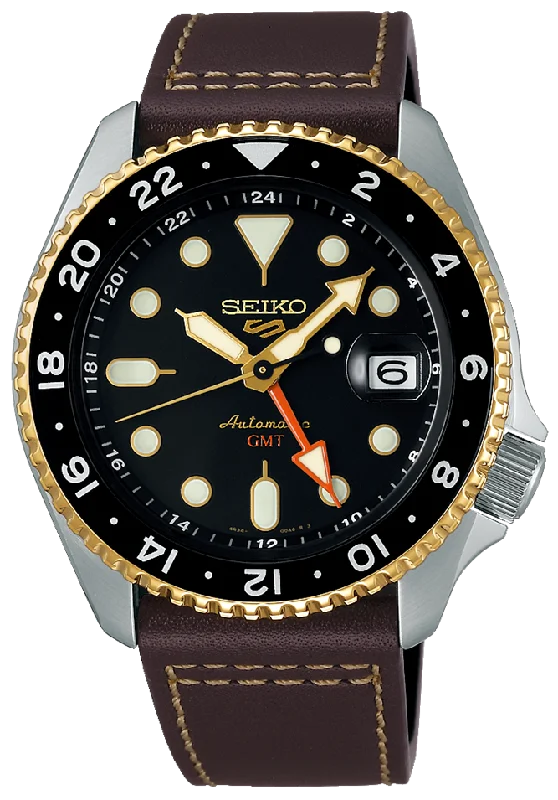 titanium case digital watches-Seiko 5 Sports SKX Series 2024 Sport Style Mechanical Automatic GMT SSK036