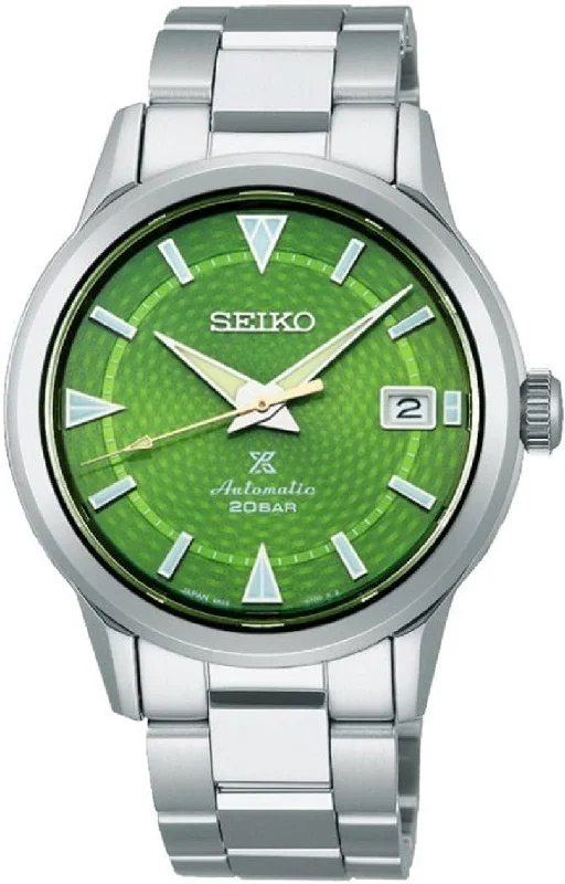 analog wristwatches with date function-Seiko Prospex Automatic Alpinist Laurel 1959 Re-Creation Series "Save the Forest Bamboo Grove" Thailand Limited Edition SPB435