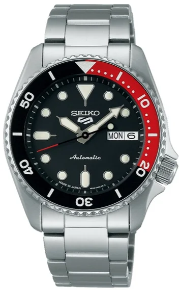 men's leather band wristwatches-Seiko X TiCTAC 5 Sports SKX Sports Style Limited Edition Automatic Mid-Size "Coke" SBSA249 - PREORDER