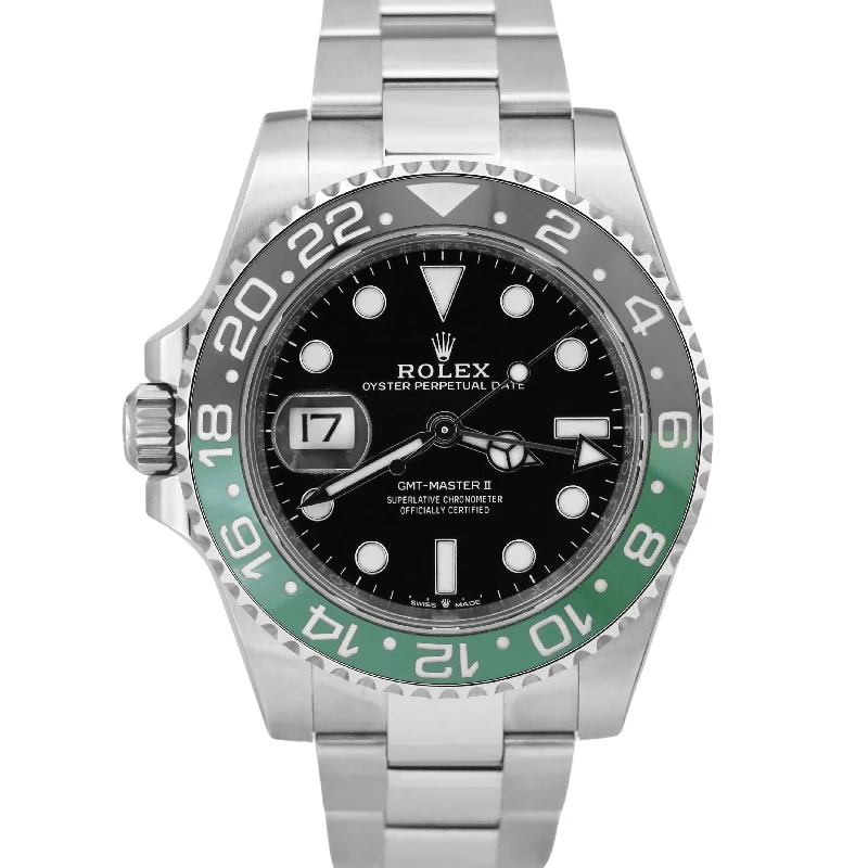 automatic wristwatches with exhibition case back-STICKERED 2023 Rolex GMT-Master II SPRITE GREEN 126720 VTNR Oyster Watch B+P