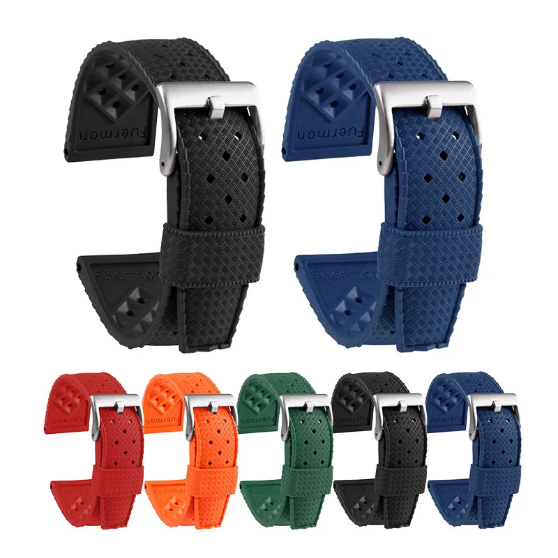 smartwatch with advanced calorie tracking-★Special Offer★ Vintage Tropical Rubber Dive Watch Strap